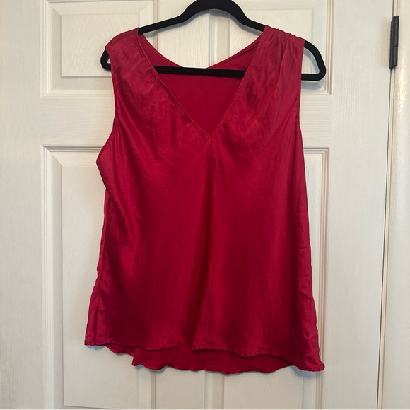 Randolph Duke Tops - Randolph Duke Vibrant Red V-Neck Blouse